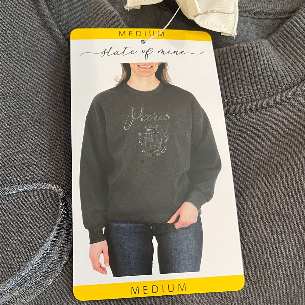 Paris Dark Gray Sweatshirt - Picture 2 of 3